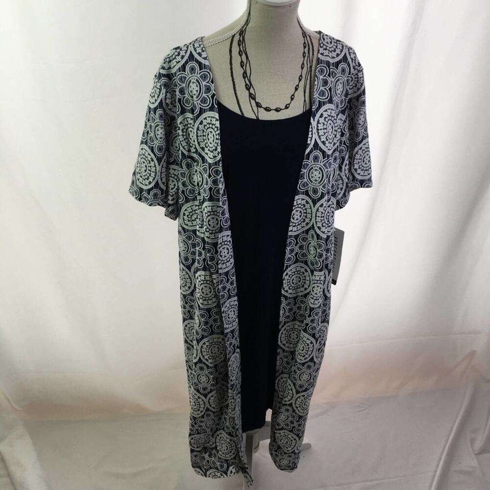 Perceptions Short Sleeve Print Faux-Jacket Dress